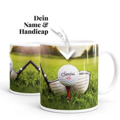 "Red Tee" Golf Panorama Tasse mit Deinem Namen