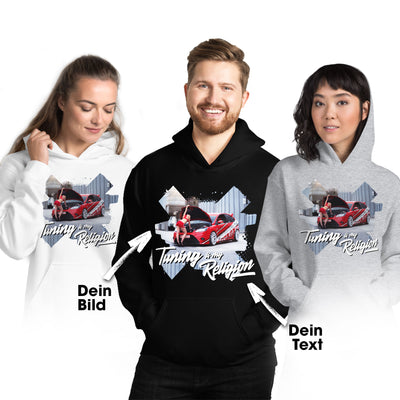 Tuning Hoodie mit Deinem Auto bedruckt