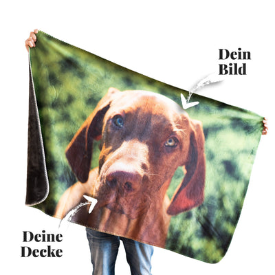 Decke mit Deinem Hund bedruckt